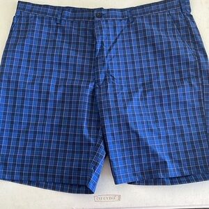 PGA Tour Blue plaid shirt. Size 44, 10 inch inseam